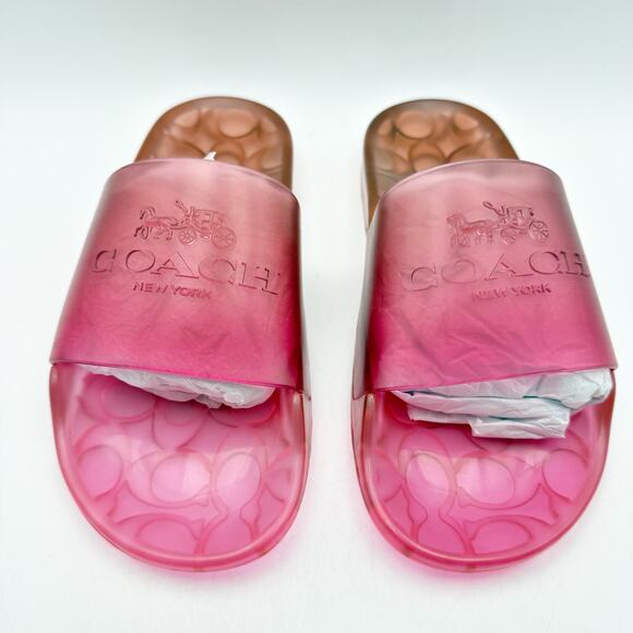 Coach Womens Ulyssa Jelly Sandals Slides US 5 EU 35.5 Pink EUC - Picture 6 of 13